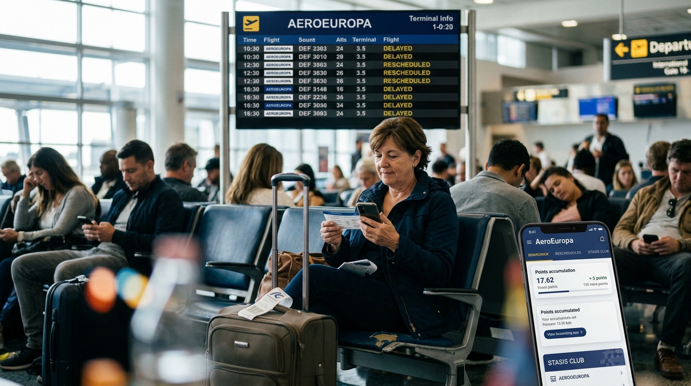 AeroEuropa's 'Stasis Club' Loyalty Program Sparks Surge in Bookings for Chronically Delayed Flights — Frequent flyers are actively seeking out tarmac holds, regional strikes, and maintenance issues to secure elite status.