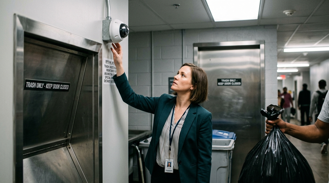 Arlington County Grants Apartment Complex 'Special Municipal District' Status to Enforce Trash Chute Violations — The newly designated Oakcrest Residential Zone is now authorized to deploy facial recognition and thermal imaging to fine tenants who fail to flatten cardboard.