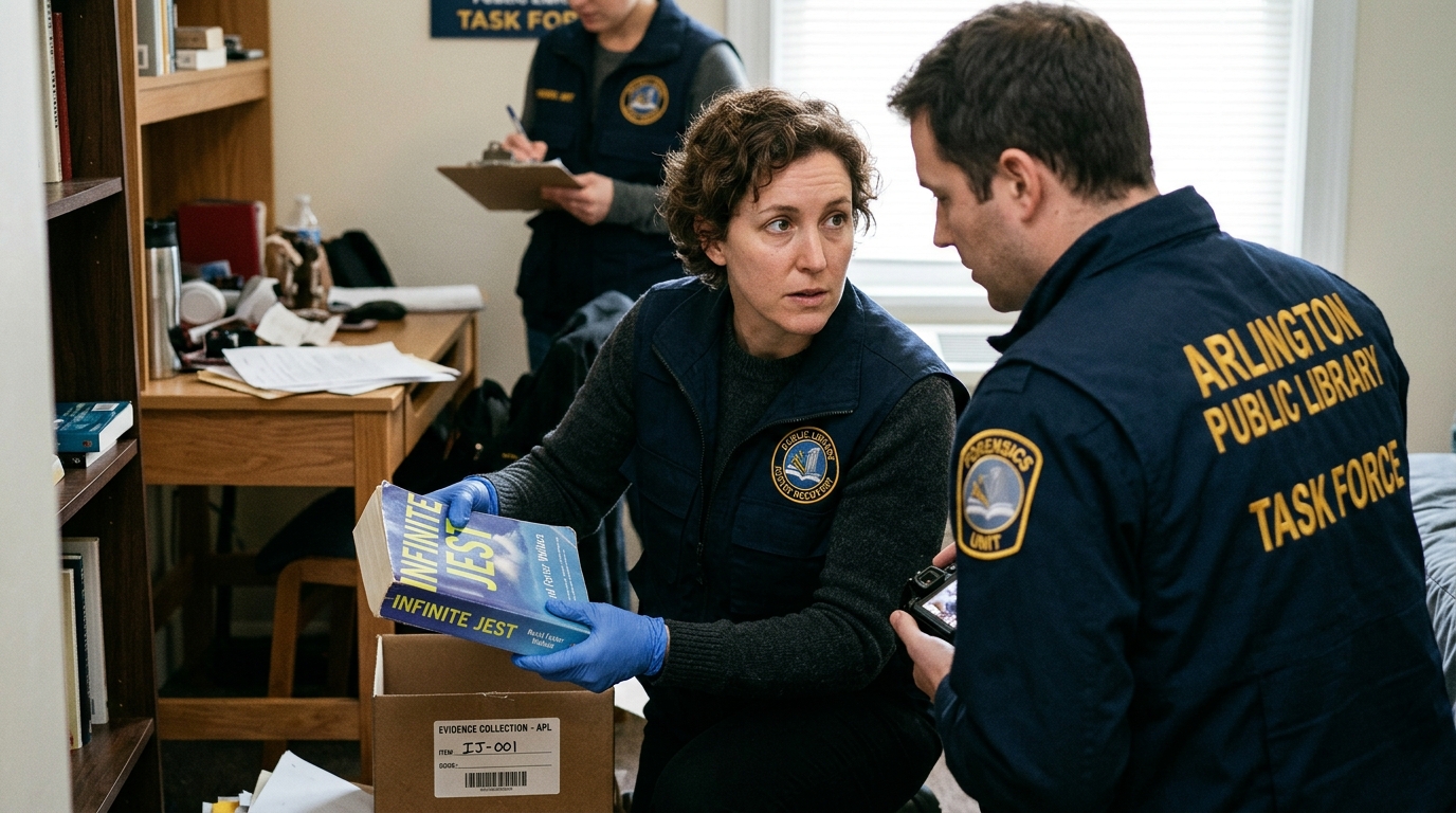 Arlington Library Task Force Launches Forensics Unit to Recover Overdue Copies of 'Infinite Jest' — The county’s new Active Recovery Division utilizes geolocation, fiber analysis, and tactical knocks to reclaim county assets outstanding past 14 days.