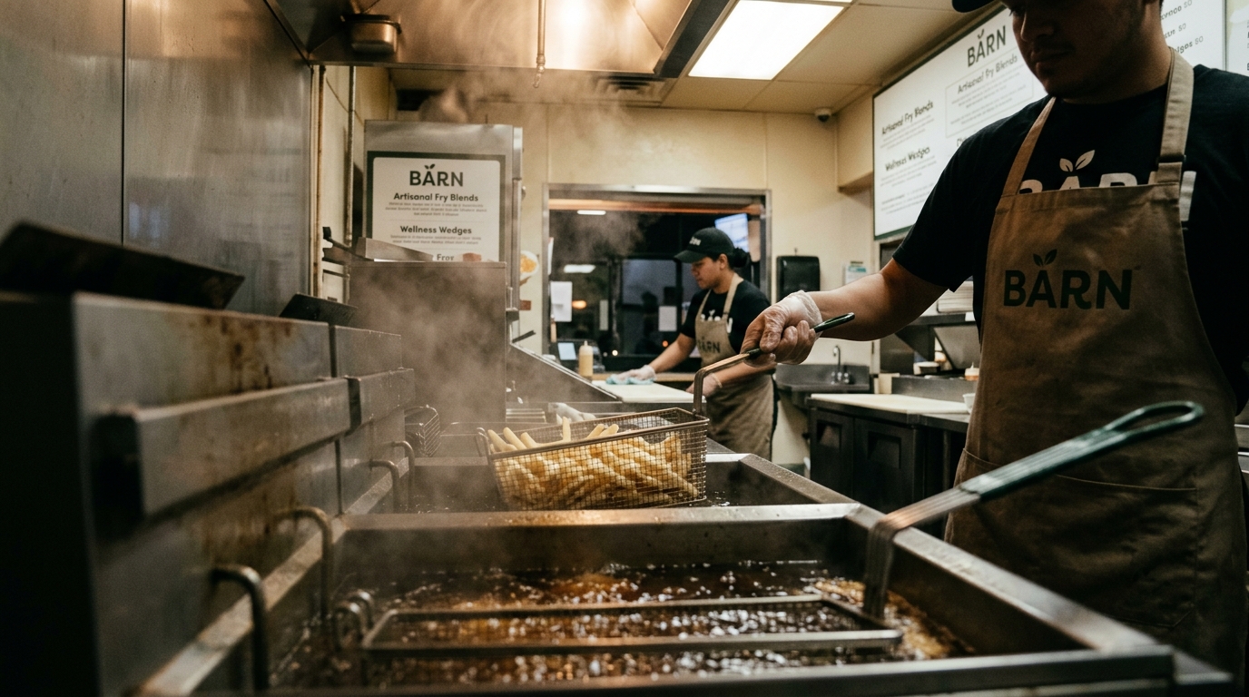 Barnaby’s Express Rebrands as Premium Wellness Sanctuary 'BĀRN' Without Changing Fryer Oil — The national fast-food chain’s new 'Somatic Grease' philosophy promises to align customers' gastric biomes through high-velocity sodium delivery.