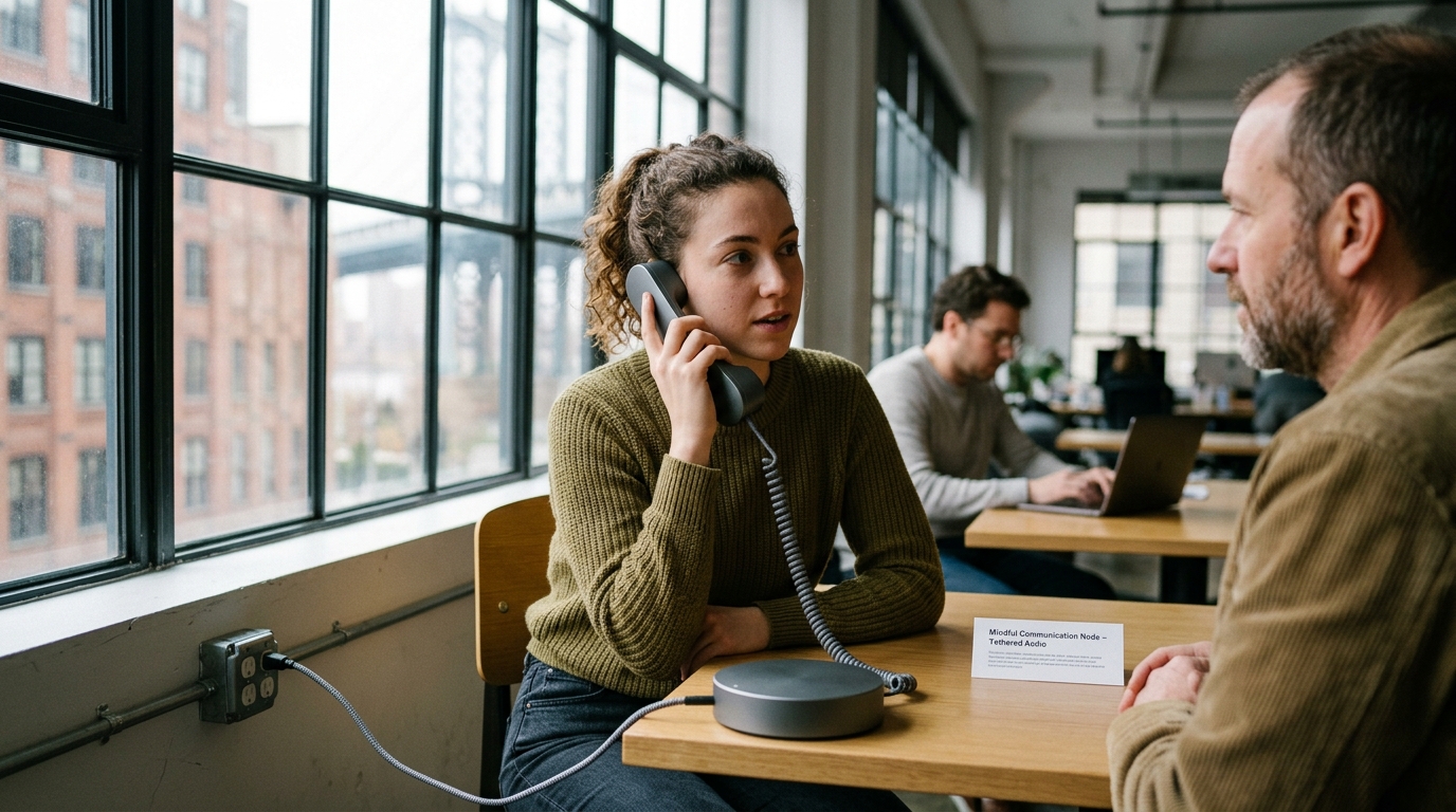 Brooklyn Tech Startup Unveils 'Zero-Battery Tethered Audio Node' For Mindful Communication — The wall-mounted, copper-wire device is being hailed by early adopters as a breakthrough in digital wellness due to its inability to leave the kitchen.