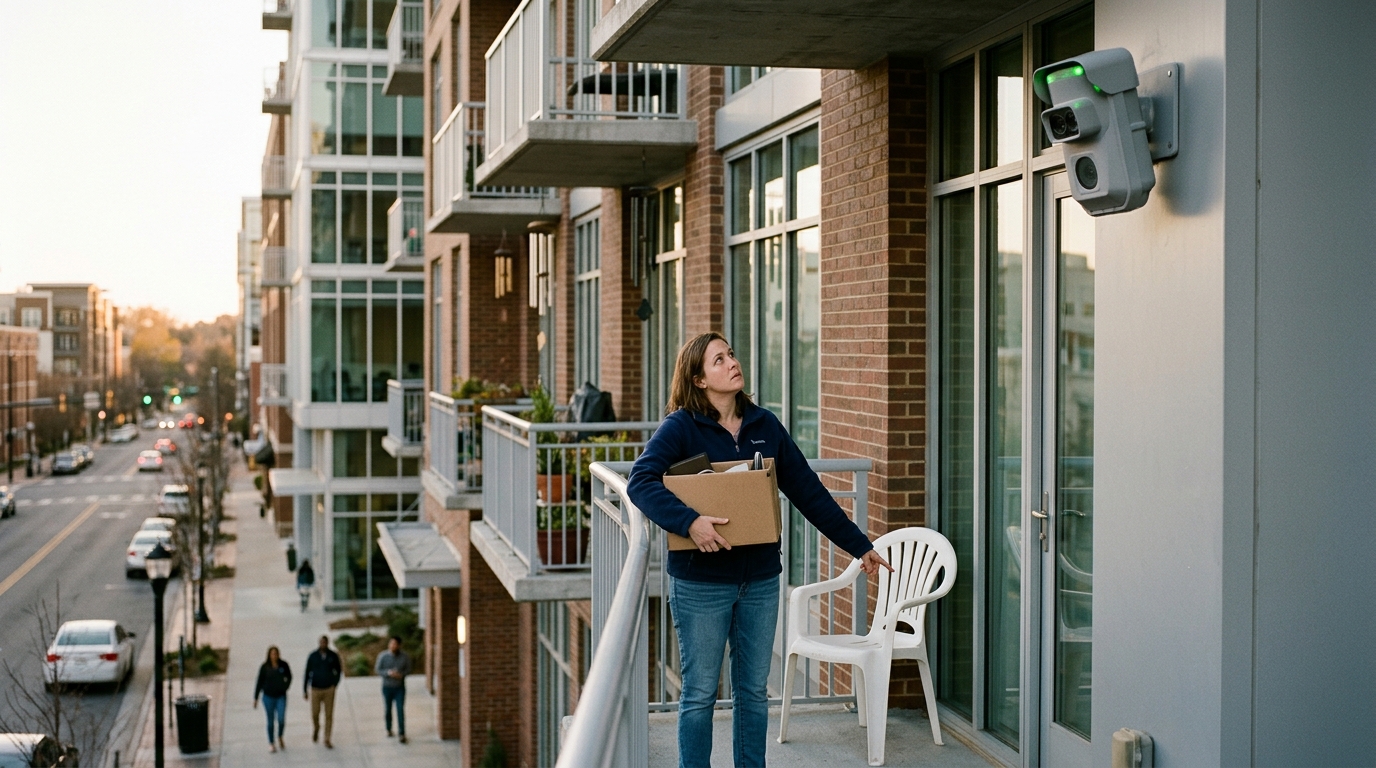 Charlotte Apartment Complex Installs Military-Grade AI to Enforce Balcony Furniture Rules — The ResidentOptic system monitors blind angles, trash sorting, and hallway footwear, issuing real-time micro-fines to tenants' accounts.