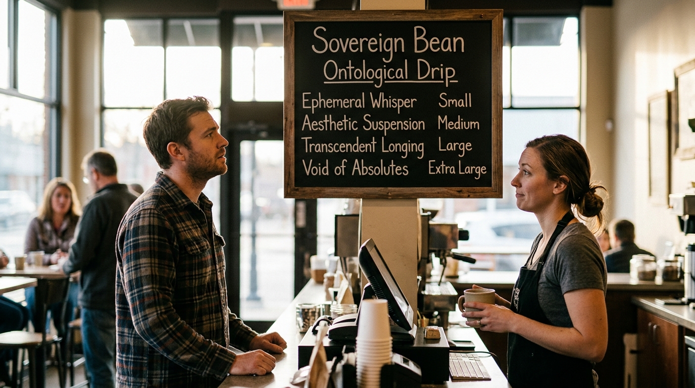 Sovereign Bean Replaces Coffee Sizes With Existential States of Ontological Magnitude — Pacific Northwest chain bans the word 'ounces' in favor of conceptual scales like 'The Ephemeral Spark' and 'The Event Horizon'