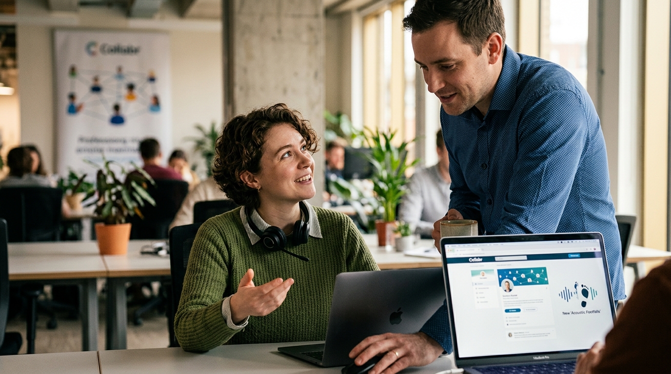 Collabr Introduces 'Acoustic Footfalls' to Simulate Physical Office Presence — Premium users can now select 'English Oak Brogues' while basic-tier members are restricted to 'Squeaky Rubber Soles' when viewing colleague profiles.