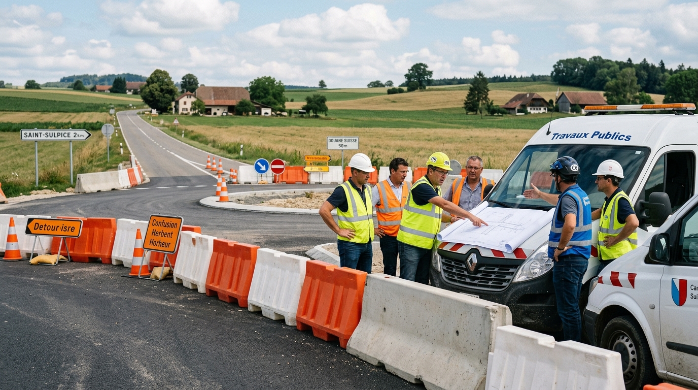 Franco-Swiss Roundabout Enters Fifth Year of Theoretical Engineering Feud — Joint commission continues to repaint overlapping lane designs weekly as French and Swiss factions refuse to yield on spiral vs. concentric layouts