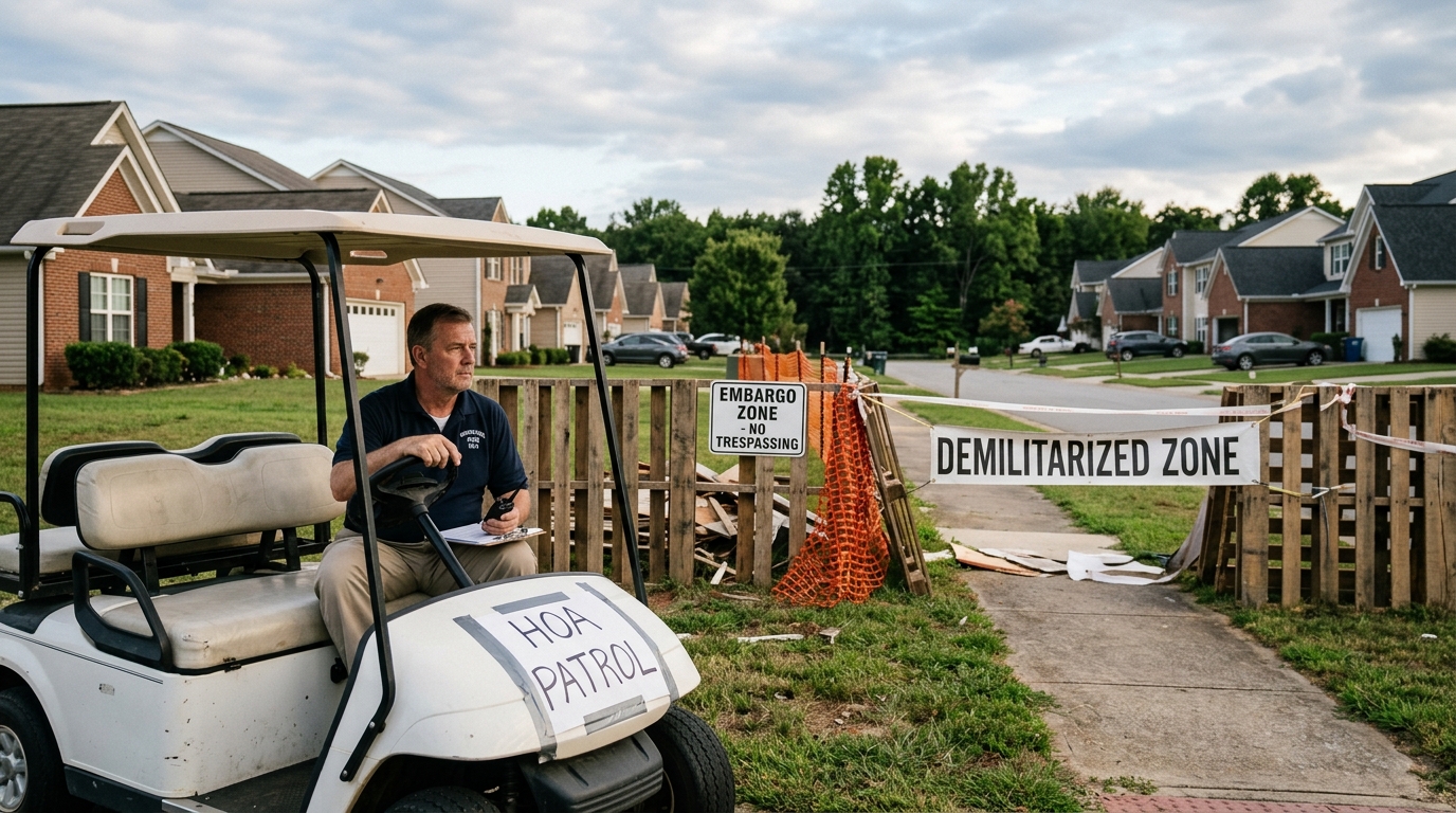 North Carolina HOA Declares Total Trade Embargo on Adjacent Subdivision — Residents of Whispering Pines face steep fines for importing sugar, yard tools, or neighborly waves from Oak Crest