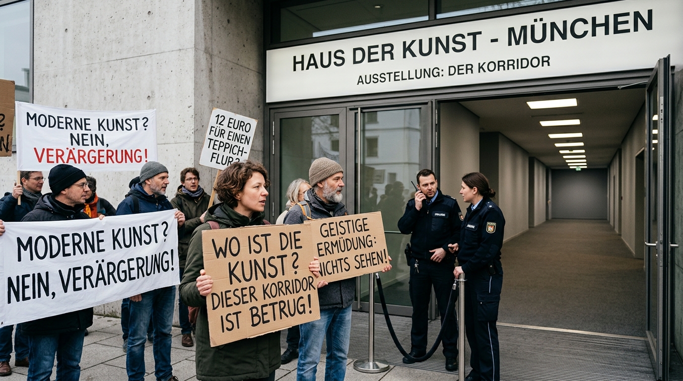 Munich Museum Faces Protests Over Exhibit Consisting of Single Grey Corridor — Visitor advocacy groups accuse the Pinakothek der Moderne of 'aggressive neutrality' and 'theft of cognitive time' in its latest high-concept installation.