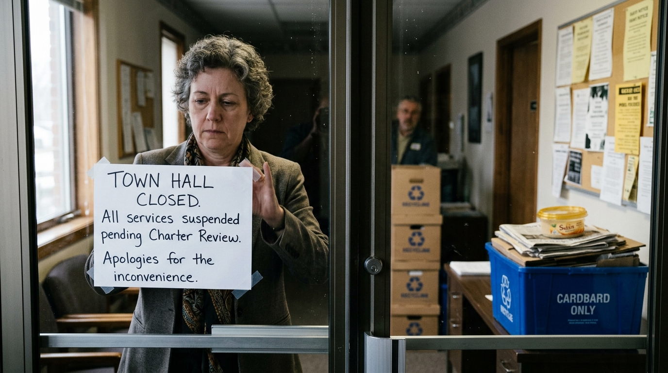 Oakhaven Suspends Town Services After Polypropylene Tub Found in Cardboard Bin — Massachusetts town council calls emergency recess to debate whether local social contract has collapsed after sorting error