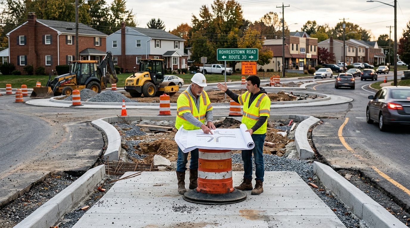 Pennsylvania Town’s Roundabout Reconfigured for 47th Time as Civil Engineers Refuse to Yield — The Maple Street traffic circle has become a shifting battlefield of micro-adjustments between rival proponents of kinetic flow and radial deflection.