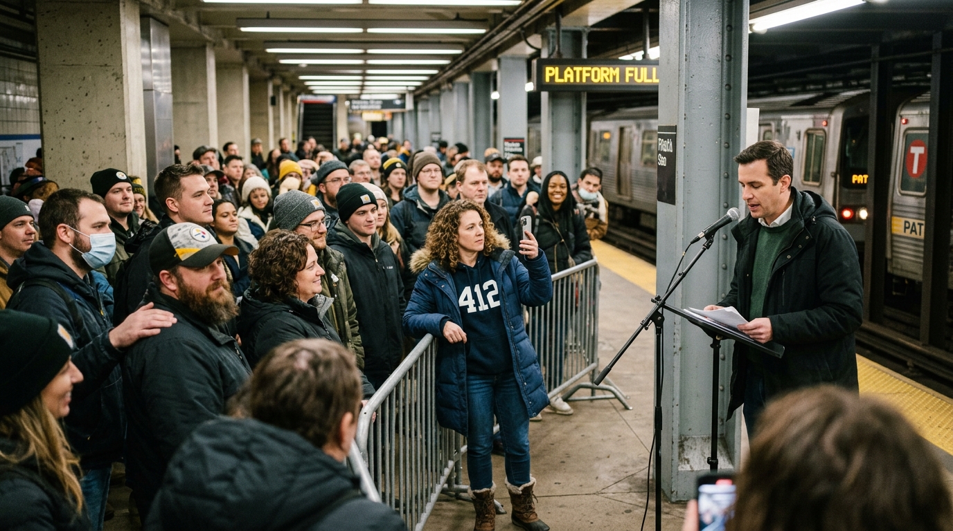 Pittsburgh Transit Authority Limits Platform Access as Automated Voice Actor’s Live Readings Draw Record Crowds — What began as a routine 2019 recording session has transformed voiceover artist Eleanor Vance into an unlikely local icon, prompting sold-out platform appearances.