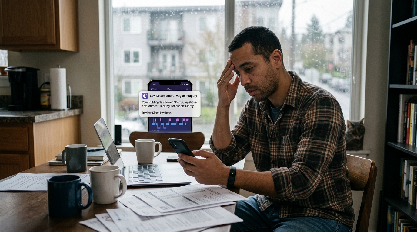 Sleep Tracker Flags Seattle Man for Failing to Dream with 'Actionable Clarity' — The Somnium Band Pro’s new firmware update penalizes users for unproductive REM cycles, repetitive dream imagery, and unresolved high school anxiety.