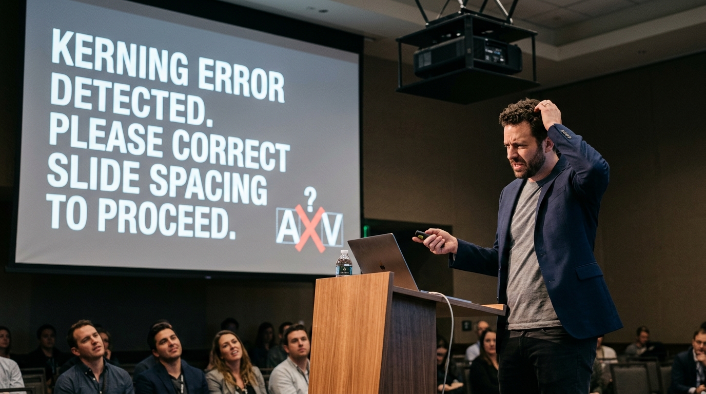 Smart Projector Refuses to Display Tech Keynote Until Presenter Fixes Slide Kerning — The enterprise-grade system at the annual SaaS Summit reportedly locked its lens, citing 'aesthetic exhaustion' and an 'over-reliance on passive voice.'