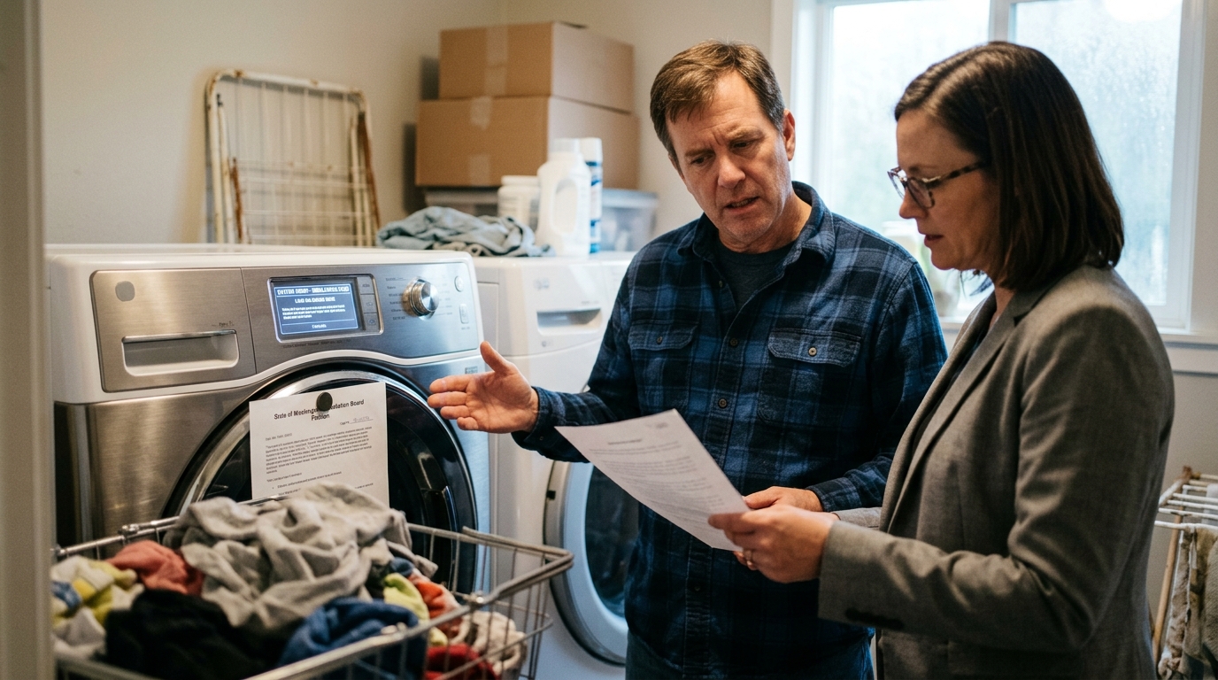Smart Washing Machine Files State Labor Complaint Against Seattle Owner Over Load Balancing — The high-end appliance claims chronic exposure to unzipped denim constitutes a hostile operating environment.