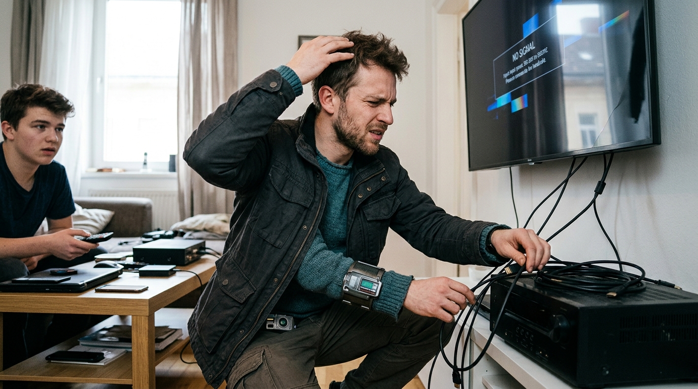 Chronological Traveler Expresses Deep Frustration With Modern HDMI Handshake Protocols — Dr. Alistair Vance, who arrived from 2094 last month, reportedly spent his first academic symposium detailing the failure of his apartment's soundbar to sync with the television.
